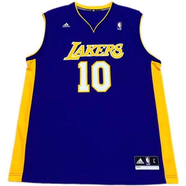Adidas X NBA WspółPraca Los Angeles Lakers Nash Moda Wygodna MięKka Przyjazna Dla SkóRy Koszulka Do KoszykóWki Uniwersalna Koszulka Fioletowa 7818A-302-AEB1849 L Yellow-image