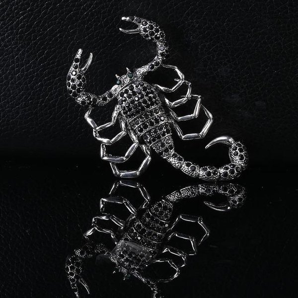 Nowa KryształOwa Broszka Zwierzę Skorpion Metalowa Owad Klapa Pins Moda Garnitur Koszula Korsarz Kobiety I MężCzyźNi Dodatki OdzieżOwe BiżUteria-image
