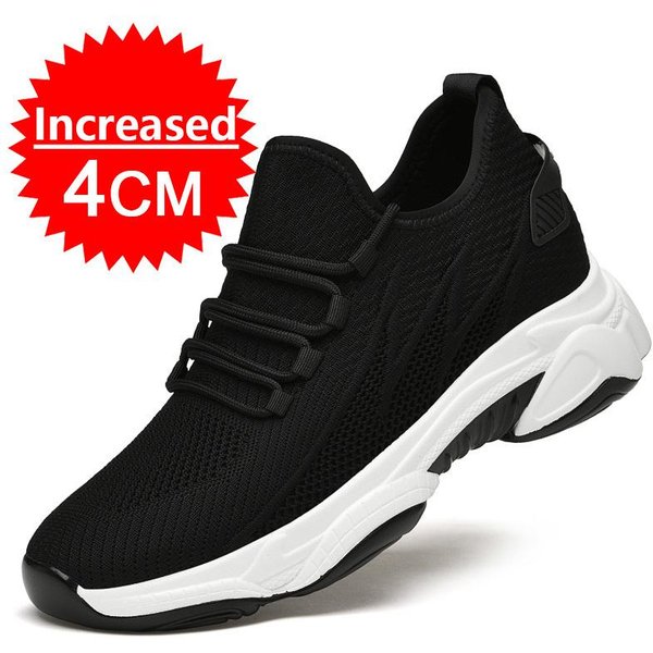 Trampki MęSkie Buty PodwyżSzająCe Buty ZwięKszająCe Wzrost Dla MężCzyzn Codzienne WkłAdki 10Cm 8Cm 6Cm Opcjonalne Obcasy Mokasyny WyżSzy MęSkie Sportowe 42 Black-image