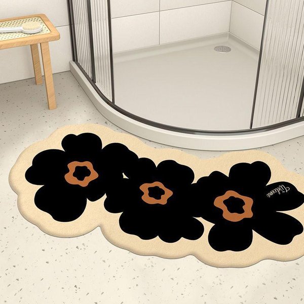 Alfombra Absorbente Antideslizante Para BañO Alfombra Curvada Para Pies Alfombra Para Sala De Ducha Puerta De BañO Alfombra Puerta De BañO 40X80Cm-image