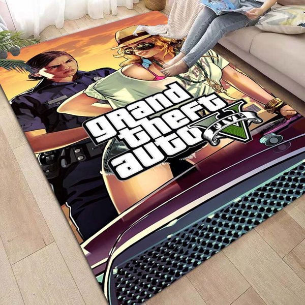 Alfombrilla De Juego Grand Theft Auto GTA 6 Para Sala De Estar, Dormitorio, DecoracióN De Sofá, Alfombrilla Antideslizante Para Zona Infantil, Regalo. 80X120Cm( 31X47In)-image