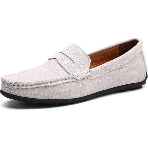 Zapatos De Cuero De Ante De Talla Grande, Mocasines Para Hombre, Zapatos Casuales CóModos, Zapatos De ConduccióN Para Hombre, Mocasines, Zapatos Planos Para Hombre 47 White-image