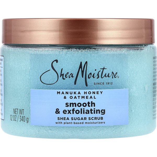 Sheamoisture, Exfoliante Suave De Manteca De Karité, Miel De Manuka Y Avena, 12 Oz (340 Gramos) Blue-image