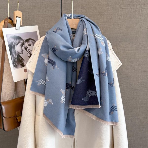 Bufanda Chal De Cachemir CáLido Para Viajes De OtoñO E Invierno Moda Mujer Lujo Estampado Manta Pashmina Envoltorios Poncho Femenino Bufanda 65X180Cm-image
