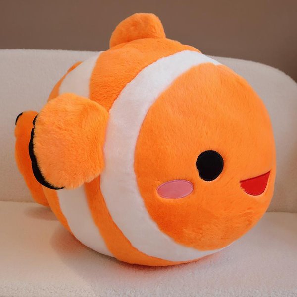 50/60Cm Adorables Juguetes De Peluche De Pez Payaso Dibujos Animados Suave Relleno Gordo Peces Almohada Animal Marino Pez Dorado MuñEco Regalos De CumpleañOs Para NiñAs 50X32Cm-image