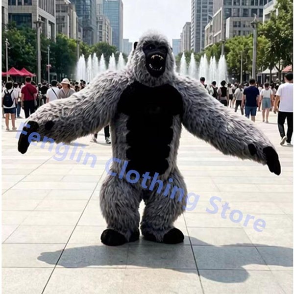 Disfraz De MuñEco De Dibujos Animados Disfraz De Mascota Gorila Inflable De 2,6 Metros MuñEco De Dibujos Animados King Kong Peluche Fiesta Publicidad Y Juego De Rol 2.0M-image