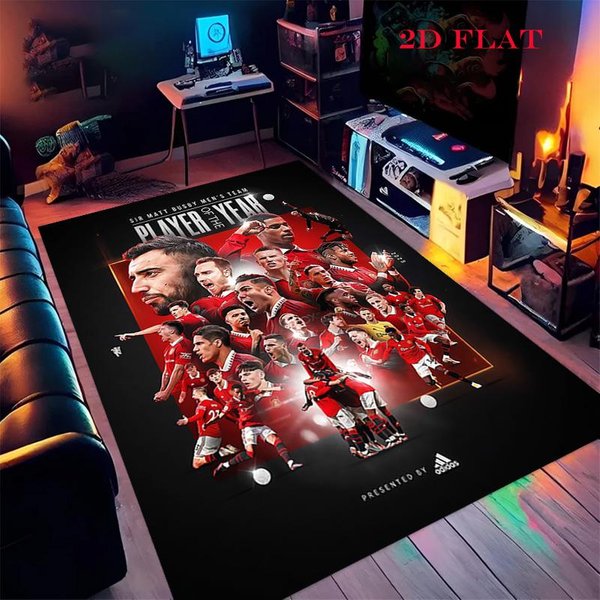 Dywan Manchester United Do Salonu, Sypialni, Domu, Dekoracja Sofy, AntypośLizgowa Mata PodłOgowa Dla Dzieci 80X120Cm( 31X47In)-image