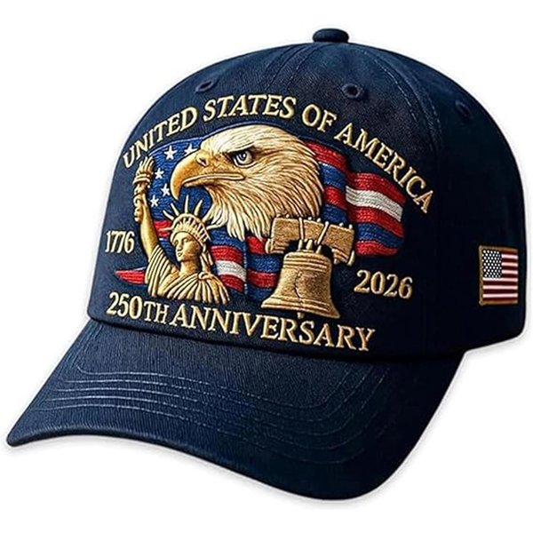 Gorra De BéIsbol Del 250º Aniversario De Estados Unidos - DiseñO De ÁGuila Y Libertad, Sombrero Bordado A Mano Para Hombres Mujeres, Ajustable-image