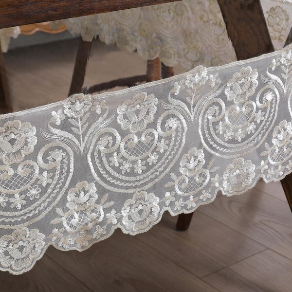 Mantel De PVC Con Borde Ancho Estilo Nuevo Mantel De Mesa De Comedor Impermeable Y Resistente Al Aceite F Mantel Redondo Transparente A Prueba De Polvo 150Cm Round-image