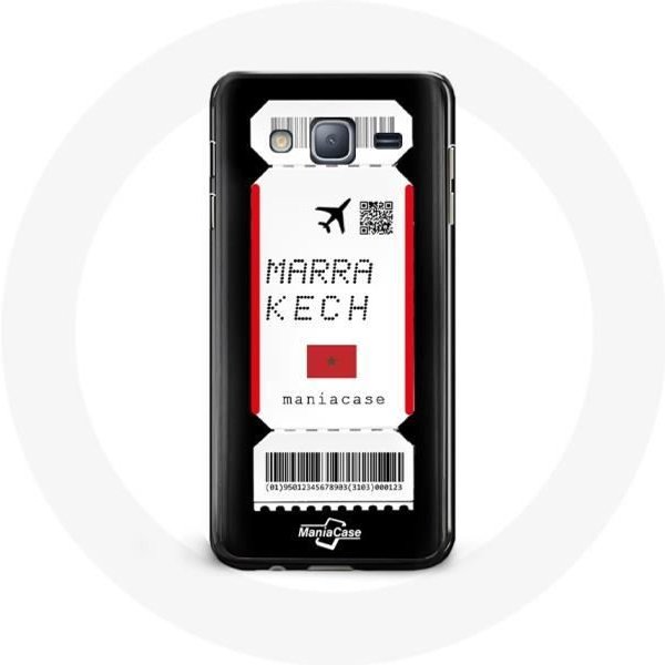 Funda - Samsung - Galaxy J3 2016 - Billete De AvióN Marrakech - Flexible - Negro-image