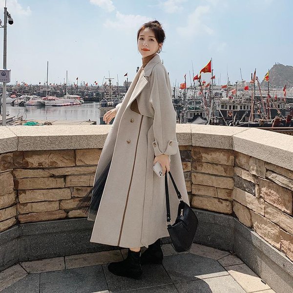 Chaqueta Mujer Talla Mediana Y Larga Invierno Nuevo VersióN Coreana Suelta Engrosada Abrigo De Lana XL Gray-image