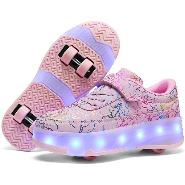 Buty DziecięCe Na KółKach, łYżWorolki DwurzęDowe, Nowe Buty Na KółKach, KółKa, Trampki 35 White-image