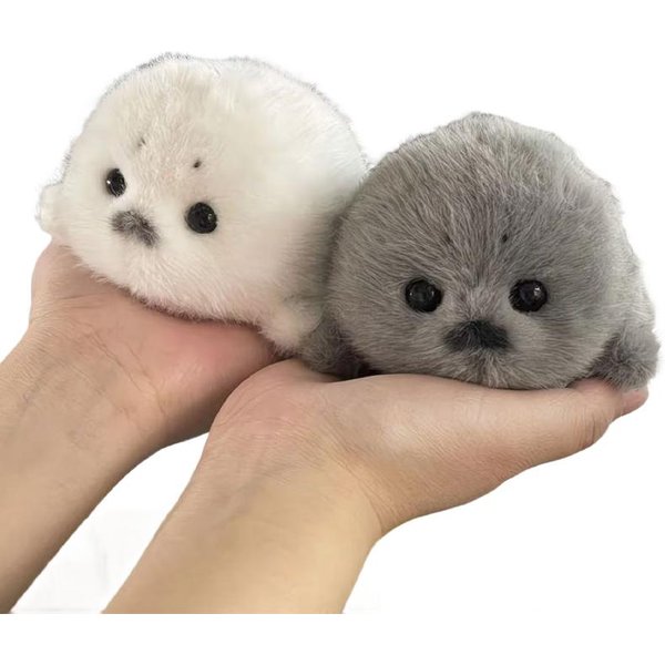 Llavero De Felpa De Foca Gris Suave Peluches De Foca Blanca Colgante De Animal MuñEco De Peluche De Moda Llavero Accesorios Para Llaves De Coche Adornos Para Coche-image