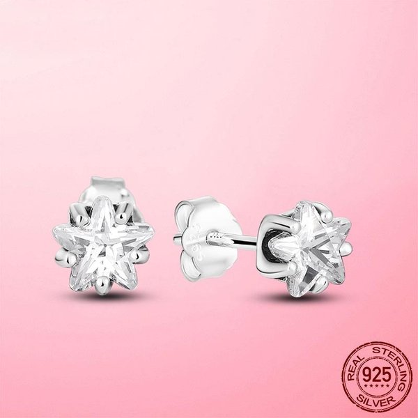 Venta Caliente Pendientes De BotóN Statement Flor De Margarita Pavimentada En Plata 925 Para Mujer JoyeríA De Plata 925 Regalo Para Novia Esposa White-image
