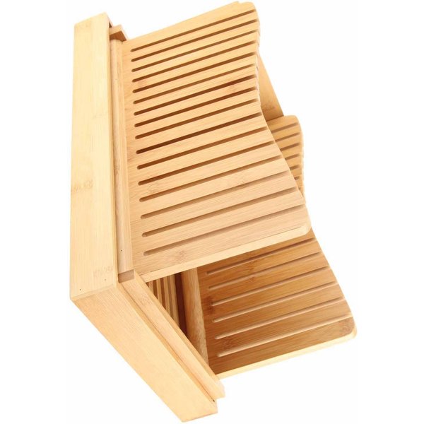 GuíA Plegable De Bambú Para Cortar Pan, GuíA Para Cortar Pan Tostado, Rebanador, Herramientas De Cocina DIY Para Hornear PasteleríA Beige-image