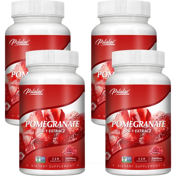 Extracto De Granada Extra Fuerte Pslalae, 5000 Mg Por PorcióN, Extracto 20 Veces Concentrado, Apto Para Hombres Y Mujeres. 120*4-image