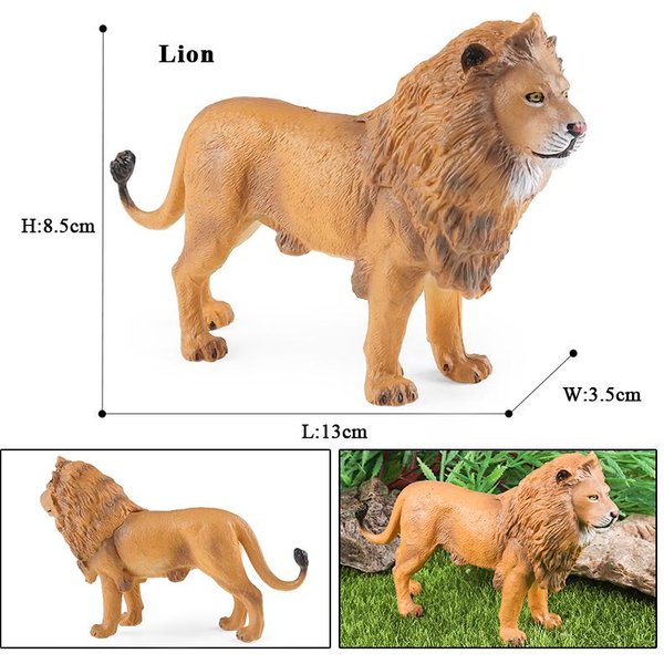 Oenux Animales Salvajes Africanos LeóN Tigre Yak AntíLope Cocodrilo Cebra Pantera Negra Figuras Modelo DecoracióN Del Hogar Juguete Regalo Para NiñOs-image