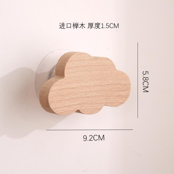 1 Pieza Ganchos De Madera Lindo Gancho DecoracióN De HabitacióN Pared Llavero Gancho Para Abrigo Hogar Puerta Gancho De Madera Colgador Accesorios De Cocina Gadget-image