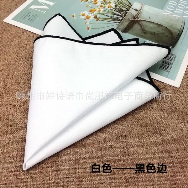 AlgodóN Blanco Puro Moderno PañUelo De Bolsillo Para Traje De Hombre PañUelo Cuadrado 23Cm Cuadrado PañUelo De Etiqueta-image