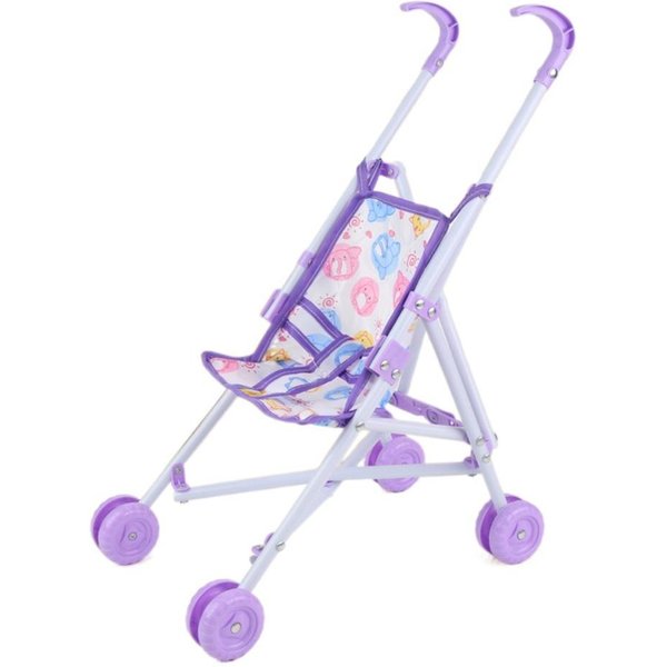 Cochecito De MuñEcas Interactivo Duradero De PláStico, Estable, Para Jugar A Simular, Para NiñOs Y NiñAs, BebéS PúRpura-image