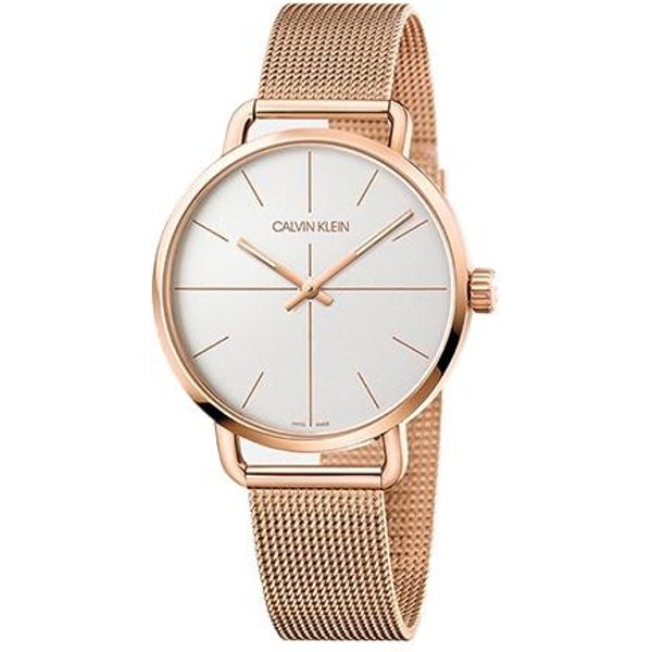 Reloj Calvin Klein Ck Serie Transcend Cuarzo Movimiento De Cuarzo Correa De Acero Inoxidable Esfera Plateada Relojes Para Hombre K7B21626 Regular Watch Box,White Dial And Rose Gold Band White-image