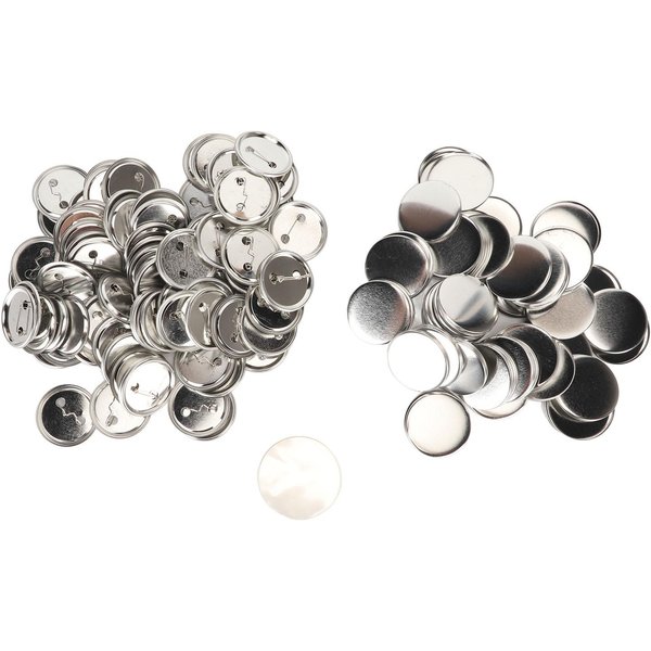 100 Zestaw CzęśCi Do Przypinek Pusty GłAdki Metalowy TrwałY Klips MateriałY Do Robienia GuzikóW Na Odznaki RęKodziełO Diy 56MM-image