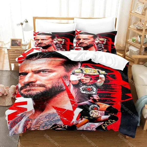 CM Punk AEW El Mejor Del Mundo Juego De Cama Funda NóRdica Juego De Cama Funda De Colcha Funda De Almohada Colcha TamañO King Queen NiñOs Adultos EU Double 200X200Cm-image