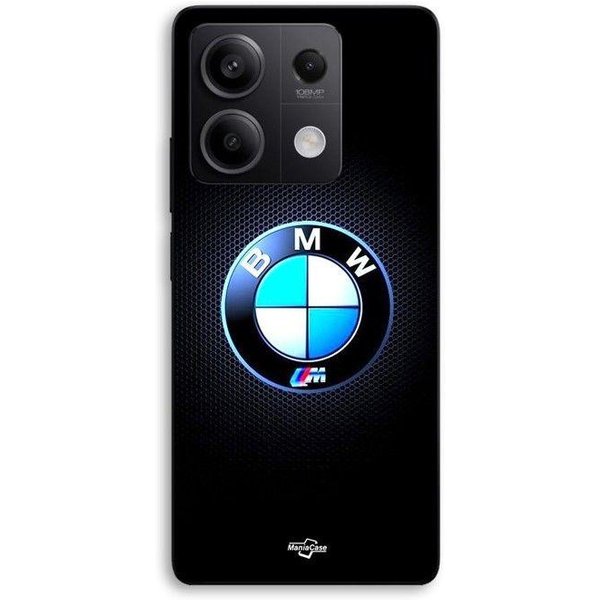 Etui Na Telefon - Maniacase - Xiaomi Redmi Note 13 5G - Silikon TPU - ŚWiecąCe Logo M BMW - WłóKno WęGlowe-image