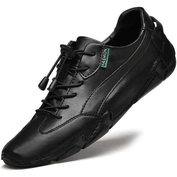 Zapatos De ConduccióN Transpirables De Primavera Nuevos Para Hombre Zapatos De Moda Para Hombre Zapatos Casuales De Cuero Para Hombre Zapatos De Cuero Blancos 47 Negro-image