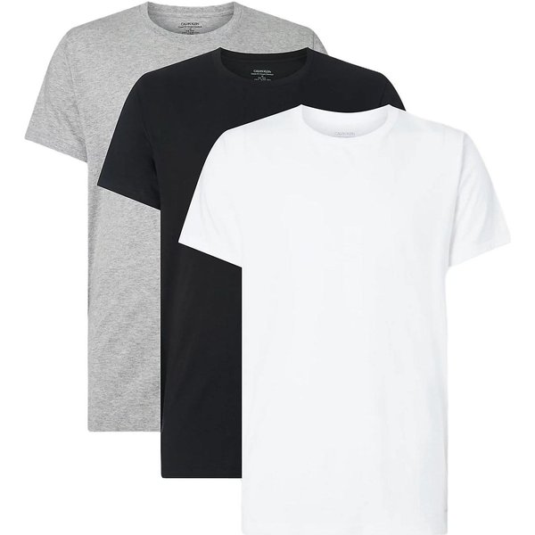 Calvin Klein Paquete De 3 Camisetas - AlgodóN CláSicos Color SóLido Cuello Redondo Manga Corta Tops Para Hombre 000NB4011E-MP1 S Gray-image