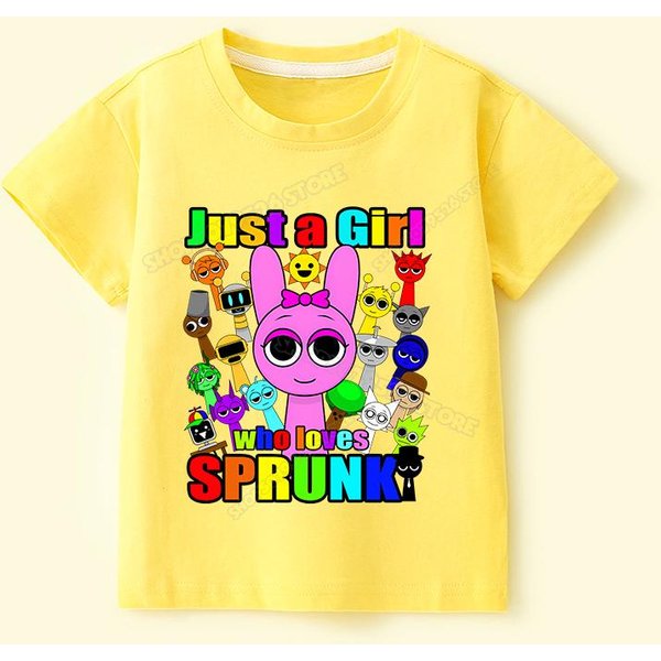 Camisetas Sprunki Para NiñO NiñA Juego Incredibox Camiseta Infantil Estampado De Dibujos Animados Verano Casual Manga Corta Ropa De Bebé Camiseta NiñO Tops 130 Yellow-image