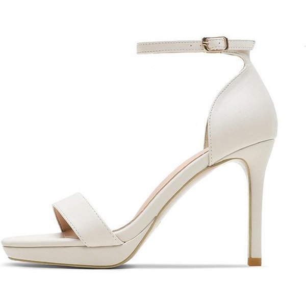 Verano Mujer 8 Cm 9 .5 Cm Tacones Altos 2 .5 Cm Sandalias De Plataforma SeñOra Tacones De Aguja Sandalias Club Nocturno Prom Catwalk Zapatos Fetiche 33 White-image