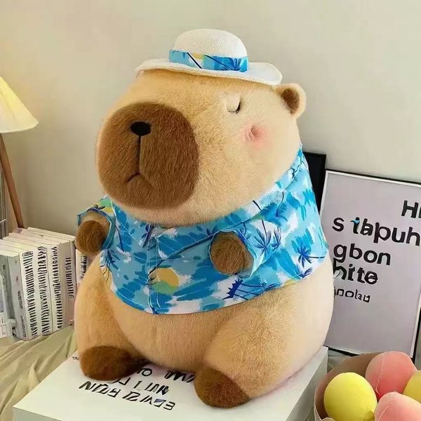 Flotador De Pato Amarillo Capibara Peluche Juguete Lindo SimulacióN Ropa De Playa Capibara Kawaii Peluche Animal MuñEco Regalos De CumpleañOs 23Cm-image
