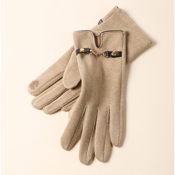 Guantes De Moda Para Mujer, Manoplas Para Mujer, Guantes De Invierno Vintage Para Conducir Y Ciclismo, Guantes Resistentes Al Viento Para Mantener El Calor Al Aire Libre Caqui-image
