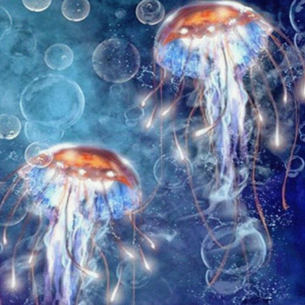 Diamante Bordado Lindo Medusas 5D Diamante Pintura Diamantes De ImitacióN Redondos Completos 30X30Cm-image