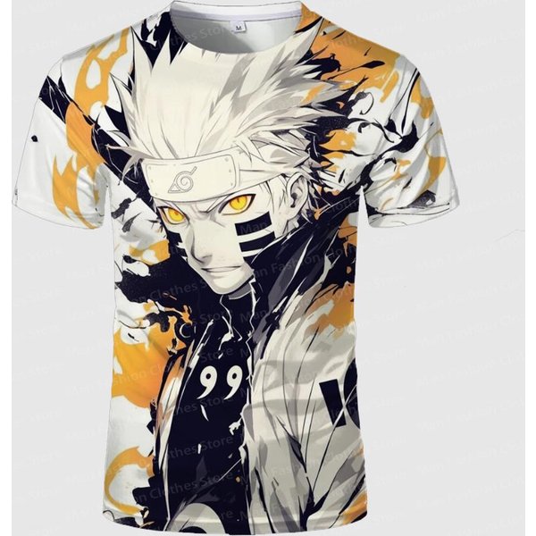 Anime Naruto Camiseta De Hombre Inmortal Naroto Estampado 3D Manga Corta Hombre Mujer Camiseta Ropa Moda NiñOs Manga Corta Ropa Urbana S Black-image