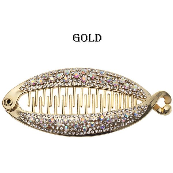 Nuevos Accesorios Para El Cabello Moda Pinza Banana Pasador Para Cola De Caballo Tocado Pinza De Cristal Para El Cabello Plata-image