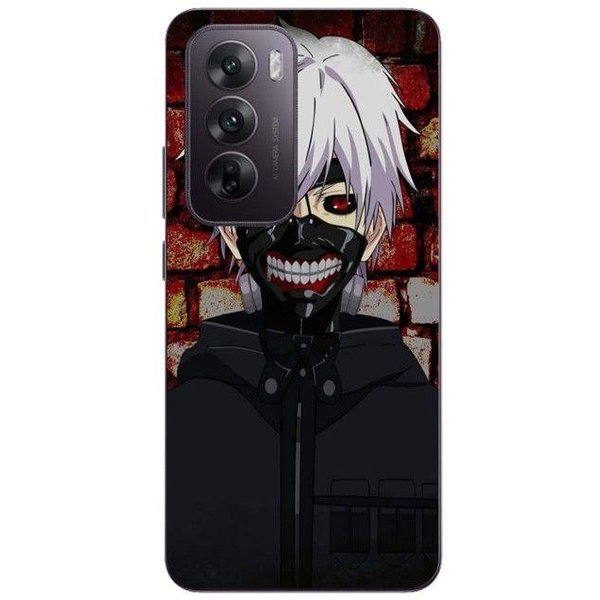 Coque De TéLéPhone - Maniacase - Oppo Reno 12 5G - Silicone - Souple - Anime Tokyo Ghoul Kaneki Ken Negro-image