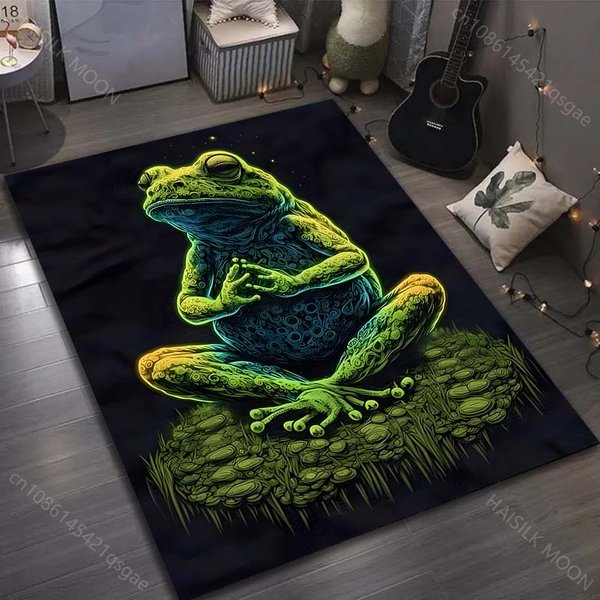 Dywanik Z Nadrukiem Medytacji Grzyba I żAby Do Salonu Sypialni Sofy Wycieraczka Dekor Dywaniki Obszarowe AntypośLizgowa Mata PodłOgowa DużY Rozmiar 50X80Cm (20X31In)-image
