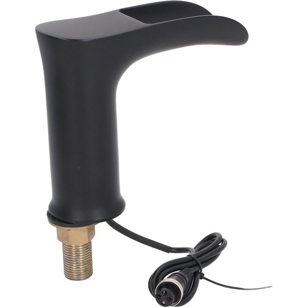 Grifo Sensor Sin Contacto Grifo De Agua LatóN G1 2In DN15 Rosca Macho Grifo De Lavabo AutomáTico Black-image
