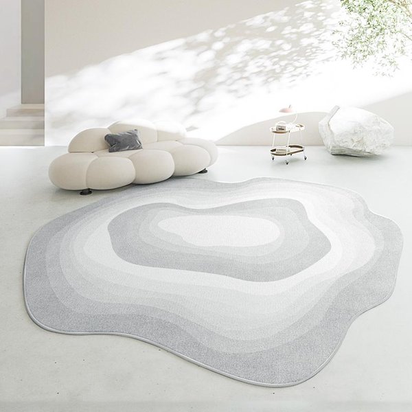 Nieregularny Pluszowy Dywanik Do Salonu Dywany W Stylu Nordyckim Do Salonu Gruba Mata Do Garderoby Stopniowany Dywan Dekoracja Sypialni W Stylu Light Luxury 80X120Cm-image