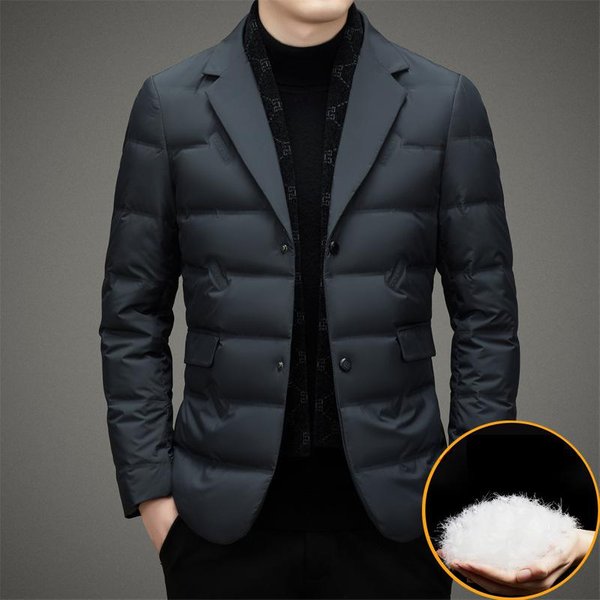 Traje Bufanda Cuello Chaqueta De Plumas Para Hombre OtoñO E Invierno Chaqueta De Plumas CáLida Y Moderna Estilo Traje Chaqueta De Plumas 2XL-image