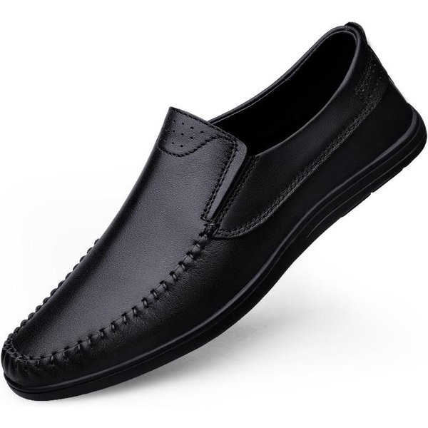 Zapatos Nuevos Para Hombre Primavera Y OtoñO Cuero Genuino Zapatos De Cuero Casual De Negocios Para JóVenes Para Hombre Zapatos Slip-On CóModos De Corte Bajo Gommino 45-image