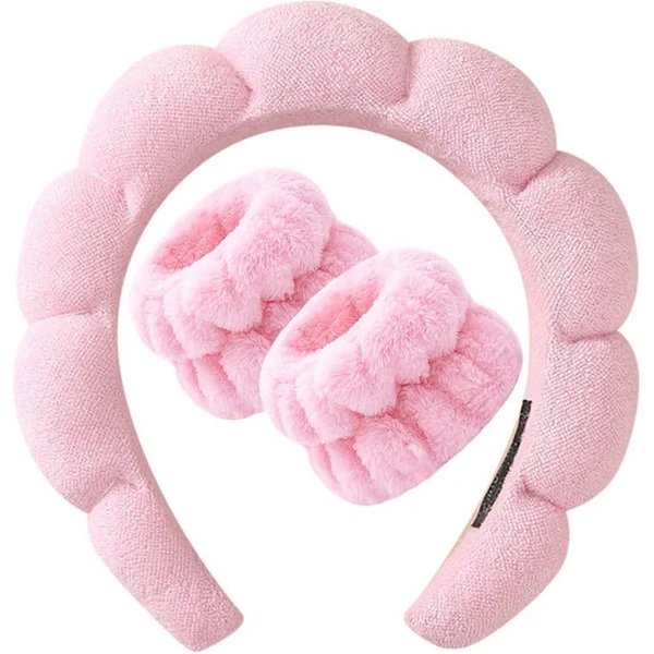 3 Piezas Diadema Lavado Facial Para Mujeres Diademas De Esponja Correa Para La MuñEca Maquillaje Burbuja Diadema Suave Accesorios Para El Cabello De NiñAs Tocado White-image