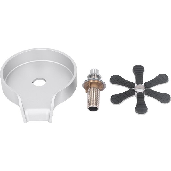 Enjuagavasos Para Fregadero De Cocina 6 Hojas Lavavasos Base ABS Grifo Enjuagavasos Para Hogar Restaurante Plata-image