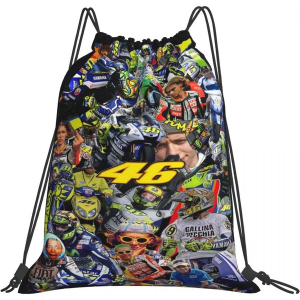 Mochilas De Carreras De Motos Motor Rossi MultifuncióN Bolsillo Con Cierre De CordóN Bolsa Deportiva Bolsas Para Libros Para Viajes Estudiantes One Size-image