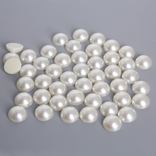 1.5-14Mm Flatback PółOkrąGłE RzemiosłO PerłOwe ABS Sztuczna PerłA KsięGa GośCi Koraliki DIY Udekoruj Szycie Do Tworzenia BiżUterii 5Mm 500Pcs Kość SłOniowa-image