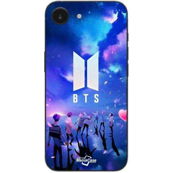 Funda Maniacase Para Iphone 16E BTS Grupo SíMbolo Army Negro-image