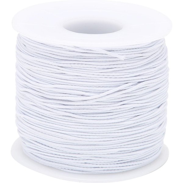 Hilo EláStico Estirable De 1Mm X 100M Cuerda De Hilo Para Manualidades DIY Cuerda Para Hacer Pulseras De JoyeríA Blanco-image
