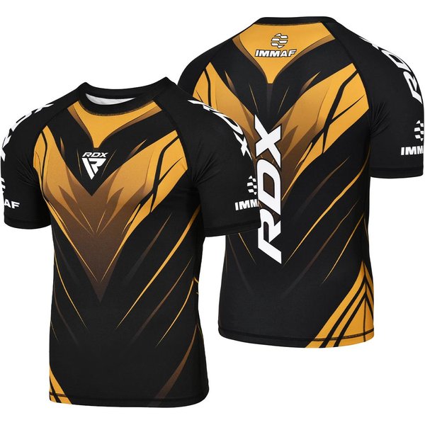 RDX Koszulka MMA MęSka KróTki RęKaw Poliester OkrąGłY Dekolt Nadruk Casualowy Top S-image